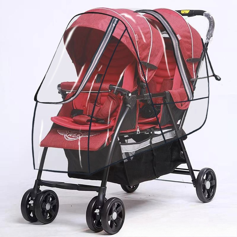 Stroller Rain Cover - Copertura antipioggia per passeggino doppio, antivento,