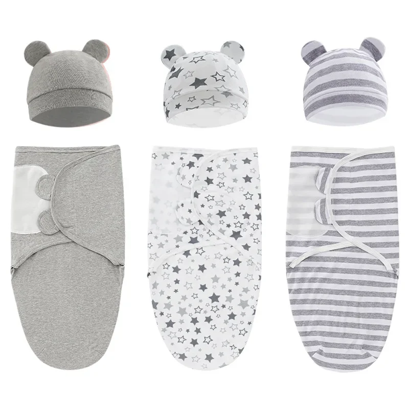 Baby Products Organic - Set di cappelli avvolgenti per coperta